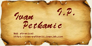 Ivan Petkanić vizit kartica